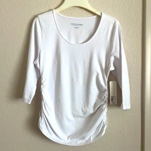 Soft Surroundings 3/4 sleeve ruched sides tshirt never worn